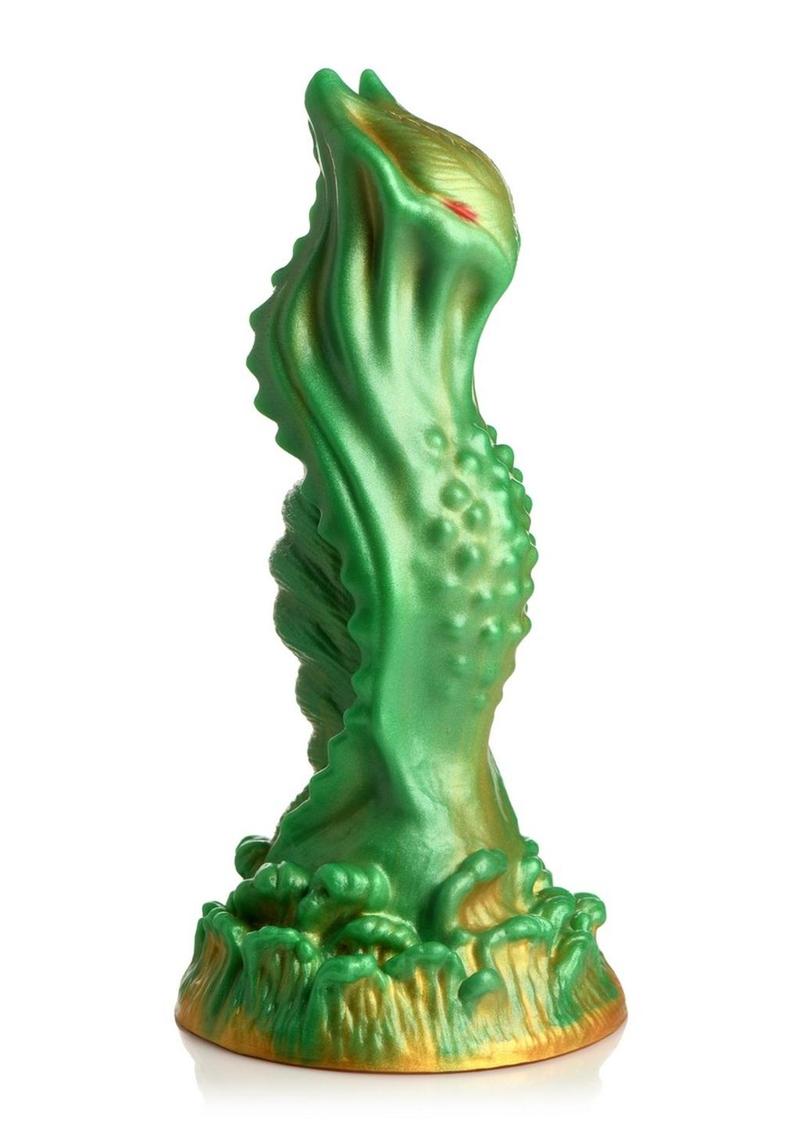 Alien Nation Octopod Silicone Rechargeable  Vibrating Creature Dildo - Yellow and Green