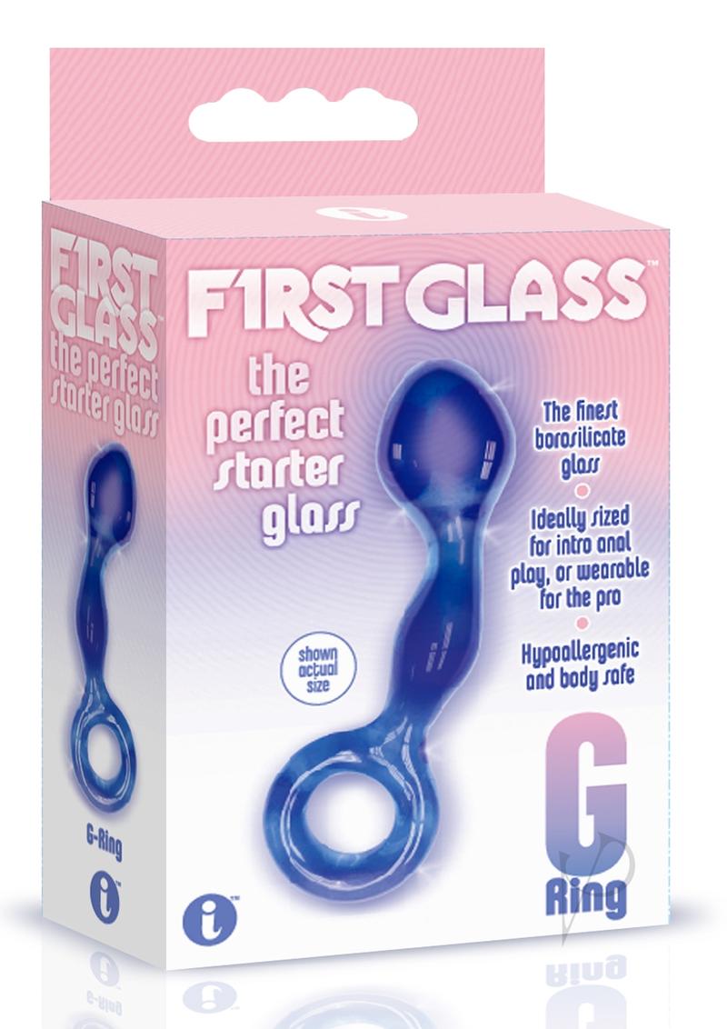 First Glass G-Ring Anal and Pussy Stimulator - Blue