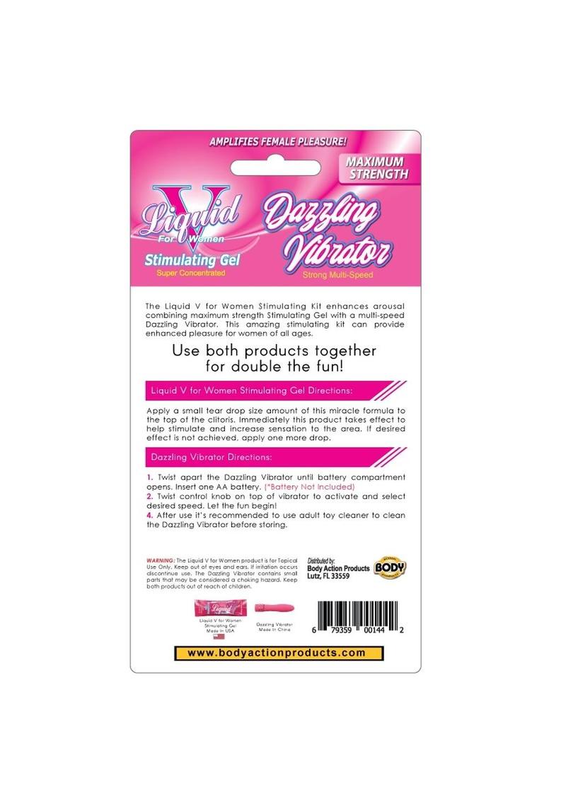 Liquid V Dazzling Vibrator Kit - Pink