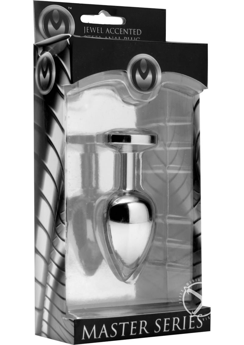 Master Series Lucent Diamond Accented Anal Plug - Black/Metal