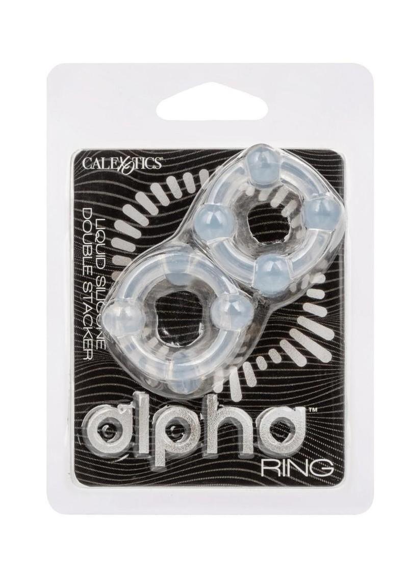 Alpha Liquid Silicone Double Stacker Rings - Clear