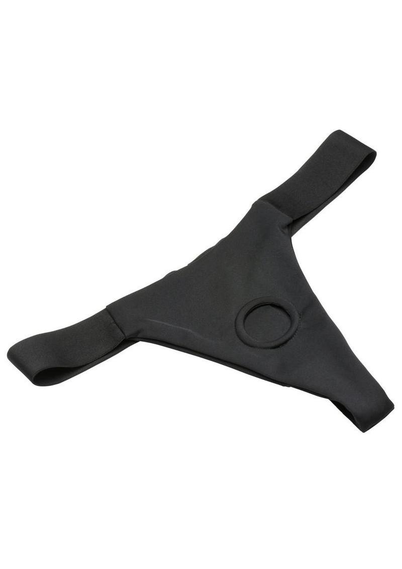 Bedroom Bliss ChÃ©rie Thong Strap-On Panty Harness - Black - Small