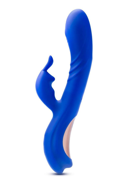 Blush Collection Harper Rechargeable Silicone Rabbit Vibrator - Blue/Midnight Blue