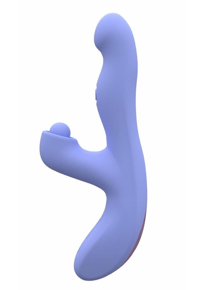 Blush Collection Simone Rechargeable Silicone Tapping Rabbit Vibrator - Blue