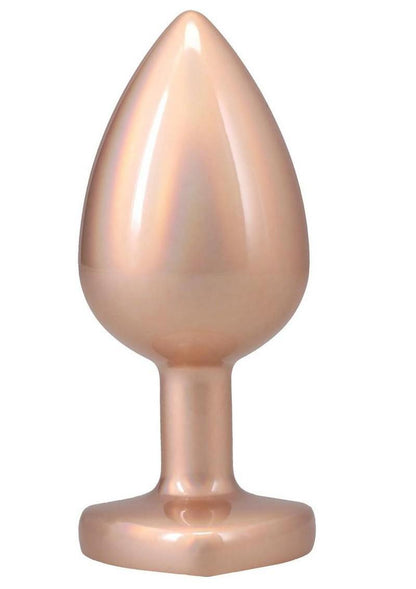 Booty Bling Heart Diamond Jeweled Wearable Metal Plug - Gold/Metal - Large