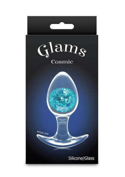 Cosmic Glams Silicone Anal Plug - Blue/Pink - Medium