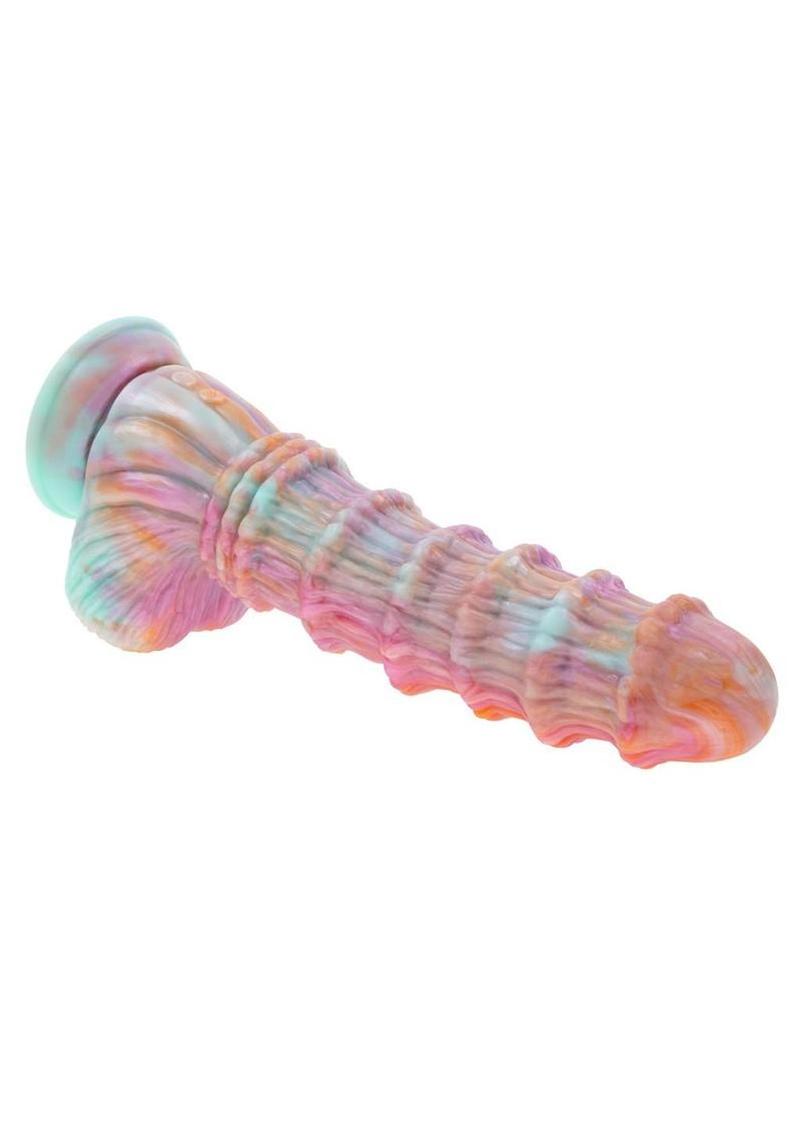 Fantasy Rechargeable Silicone Vibrating Dildo with Remote - Multicolor
