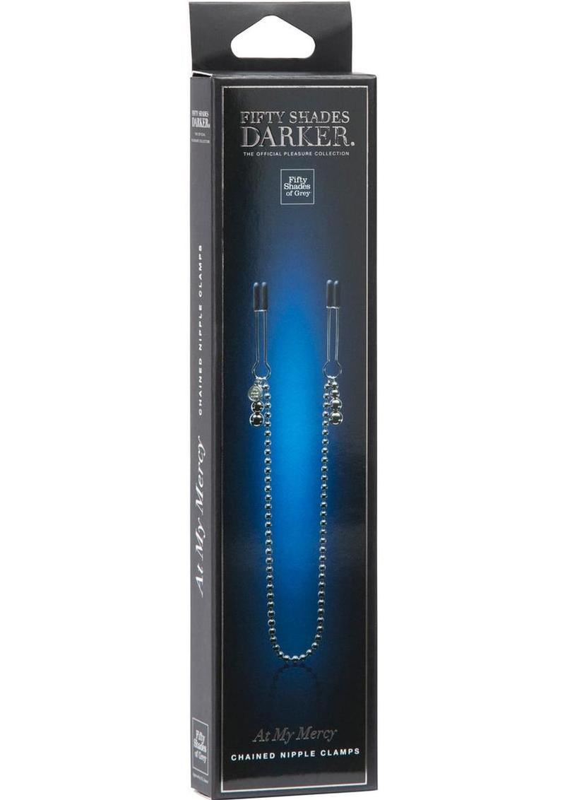 Fifty Shades Darker At My Mercy Beaded Chain Nipple Clamps - Metal/Silver