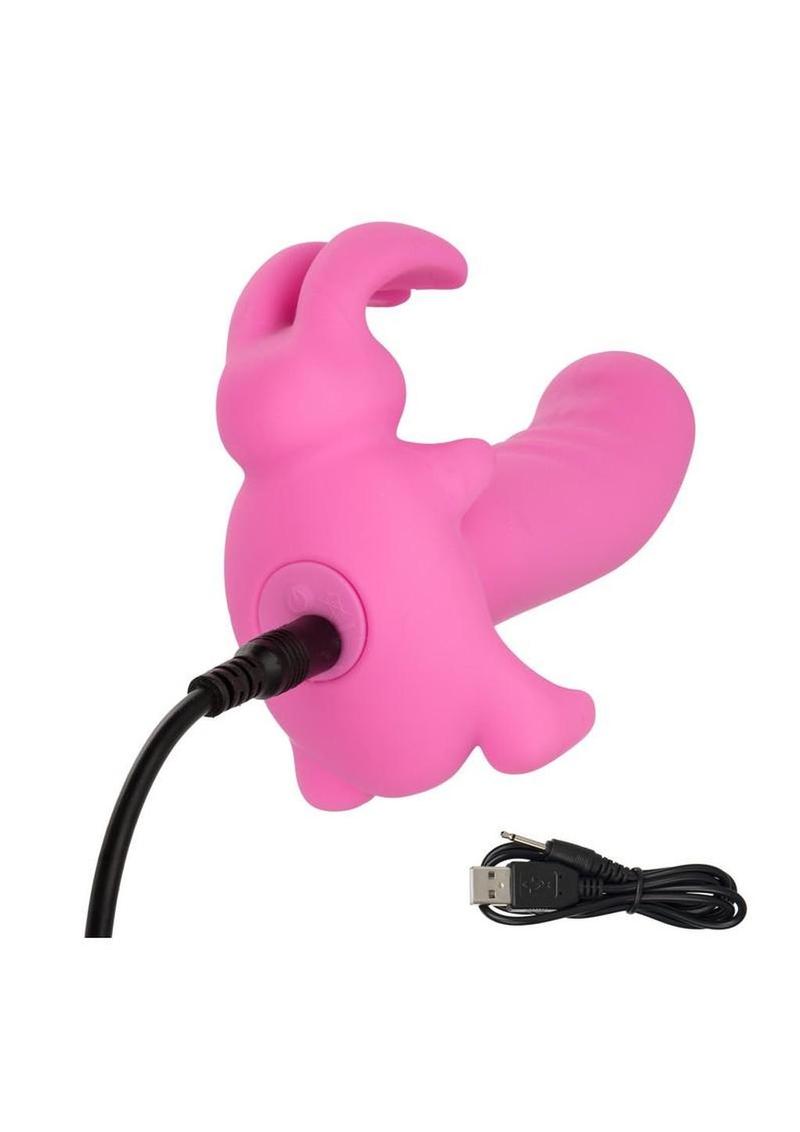 First Time Rechargeable Vibrating Bunny Dreams Rechargeable Silicone Vibrator with Clitoral Stimulator