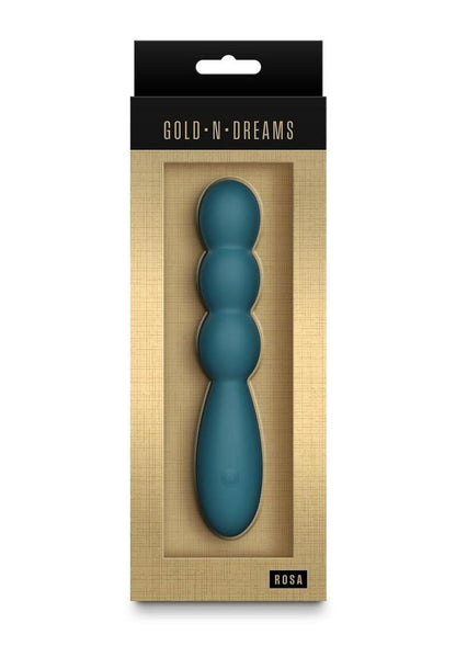 Gold-N-Dreams Rosa Rechargeable Silicone Vibrator - Teal
