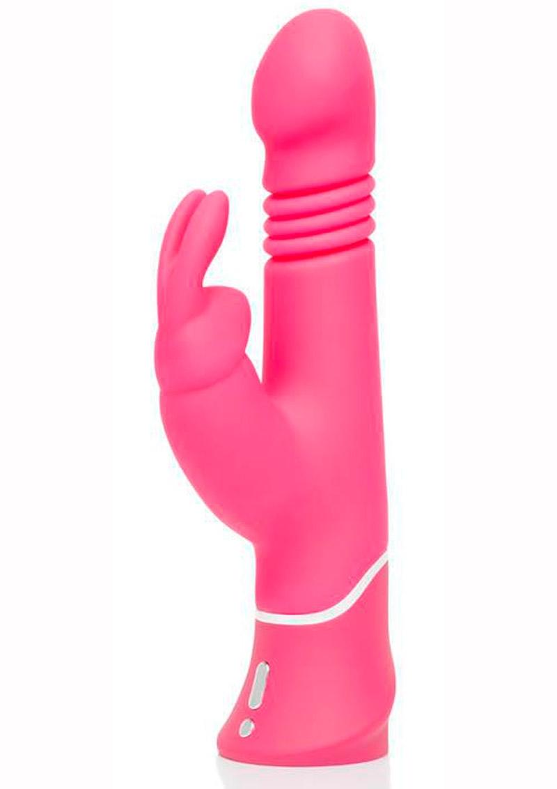 Happy Rabbit Thrusting Realistic Silicone Rabbit Vibrator - Pink