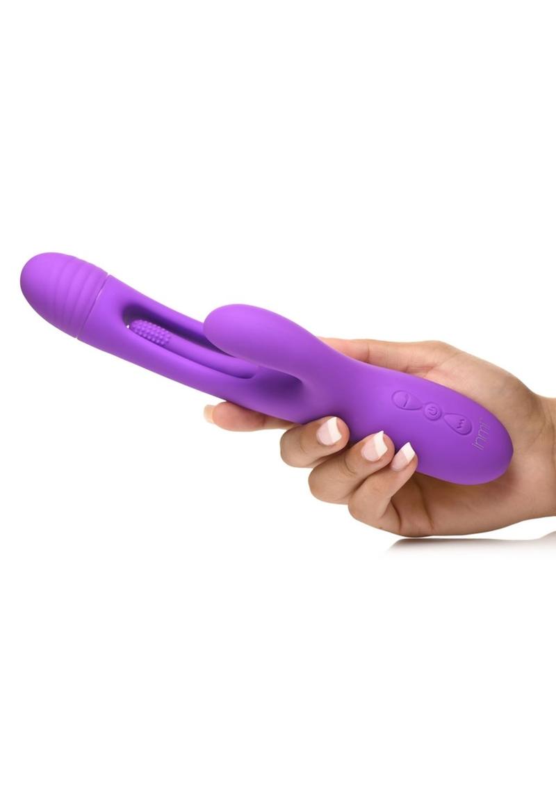 Inmi Tri-Flick Flicking Rechargeable Silicone Rabbit Vibrator