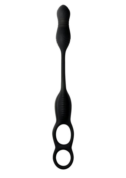 Jock Hyper Thrusting and Vibrating Rechargeable Silicone Anal Plug with C-Ring