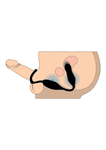 Jock Hyper Thrusting and Vibrating Rechargeable Silicone Anal Plug with C-Ring