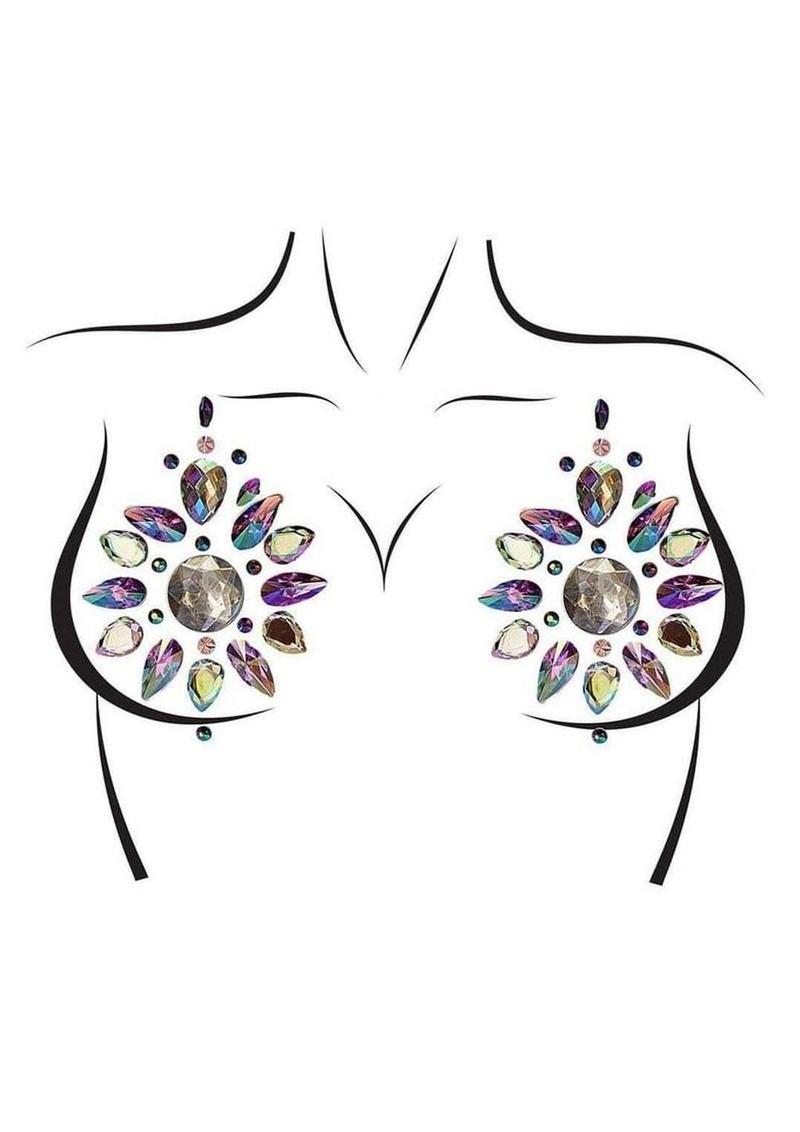 Leg Avenue Cressida Nipple Jewels Stickers (2 Packets - Multicolor