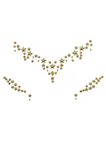 Leg Avenue Star Sign Face Jewels Sticker - Gold
