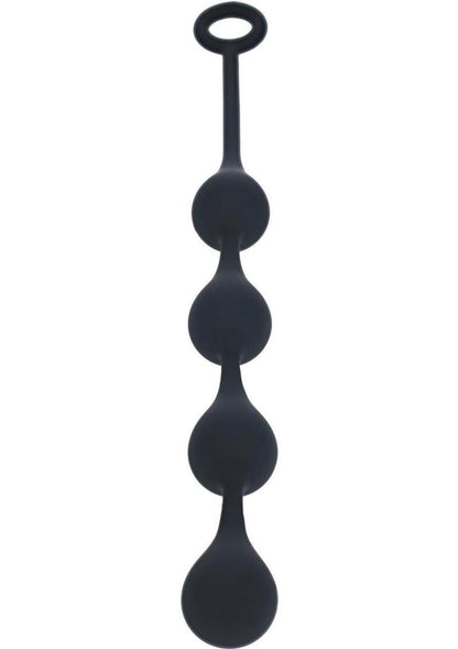 Levelz Waterdrop Silicone Anal Balls - Black - Medium - 30mm