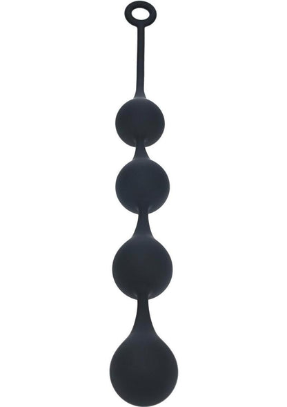 Levelz Waterdrop Silicone Anal Balls - Black - XLarge - 50mm
