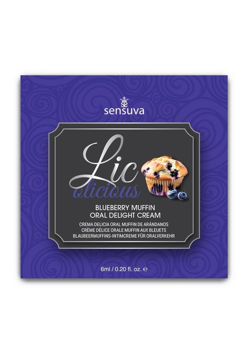 Lic-O-Licious Throat Coating Oral Delight Cream Blueberry Muffin 6ml Packet