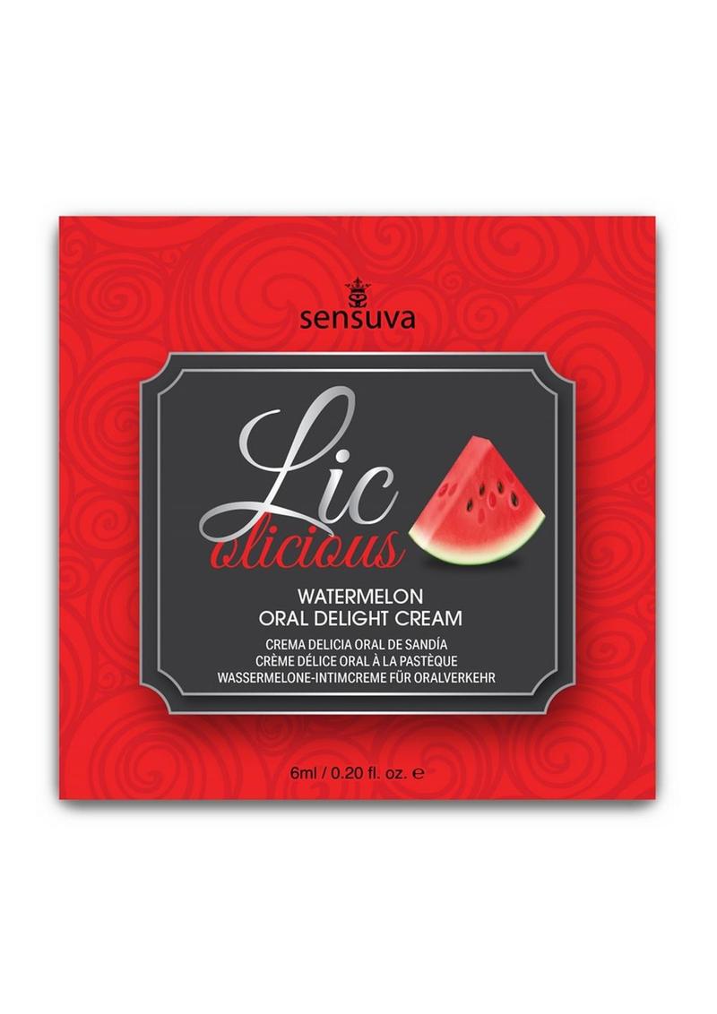Lic-O-Licious Throat Coating Oral Delight Cream Watermelon 6ml Packet