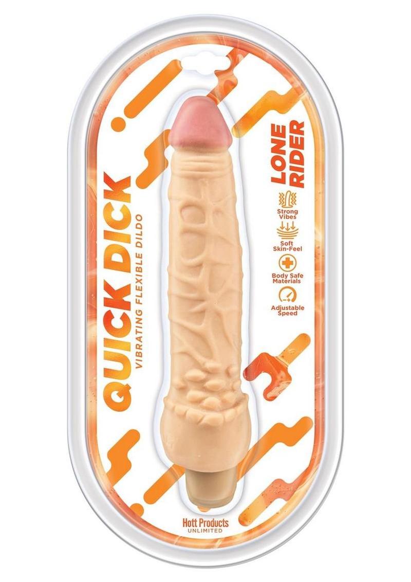 Lone Rider Quick Dick Vibrating Flex Dildo - Vanilla - 6in