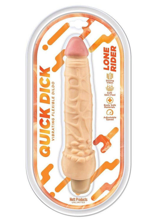 Lone Rider Quick Dick Vibrating Flex Dildo - Vanilla - 6in