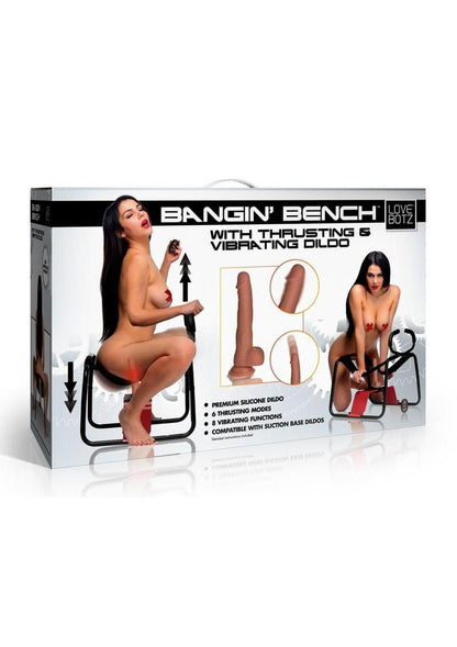 Lovebotz Bangin' Bench with Thrusting and Vibrating Dildo - Black