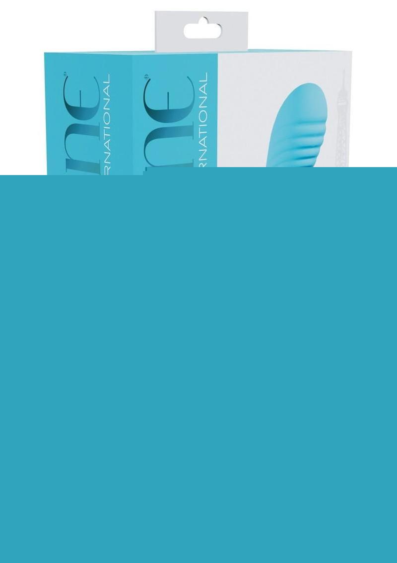 Loveline Divine 10 Function Rechargeable Silicone Ribbed G-Spot Vibrator - Blue