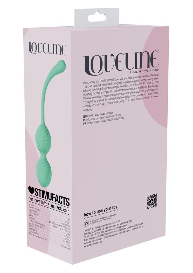 Loveline Pelvifit Beads 10 Function Vibrating Rechargeable Silicone Kegel Vibe with Remote Control