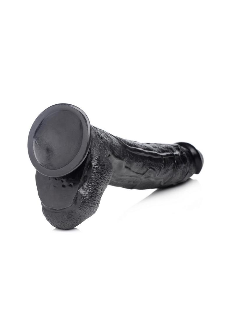 Master Cock Raging Rhino Veiny 17in Dildo - Black