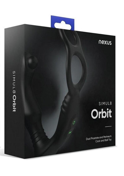 Nexus Simul8 Orbit Edition Rechargeable Silicone Vibrating Dual Motor Anal Cock and Ball Massager - Black