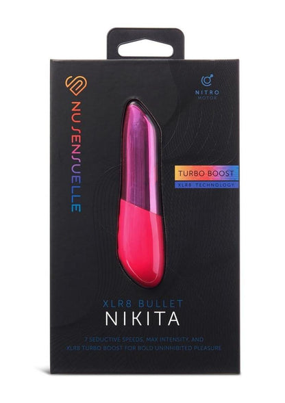 Nu Sensuelle Nikita Rechargeable Silicone Bullet with Nitro Motor - Deep Pink/Pink
