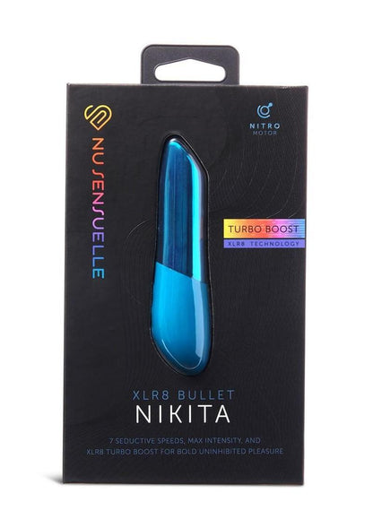 Nu Sensuelle Nikita Rechargeable Silicone Bullet with Nitro Motor - Deep - Blue/Turquoise