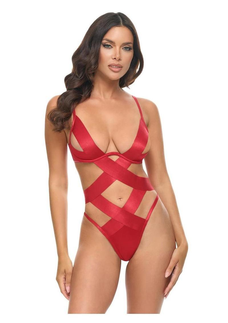 Oh LA LA Cheri Lacie Teddy - Red - Medium/Small