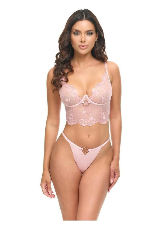 Oh LA LA Clarissa Bustier - Pink - Large - Set