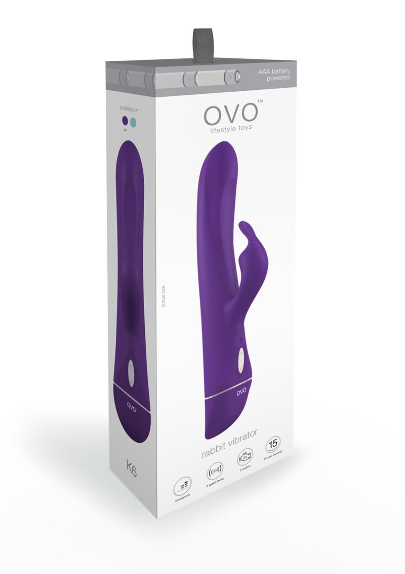 OVO K6 Flickering Silicone Rabbit Vibrator - Purple