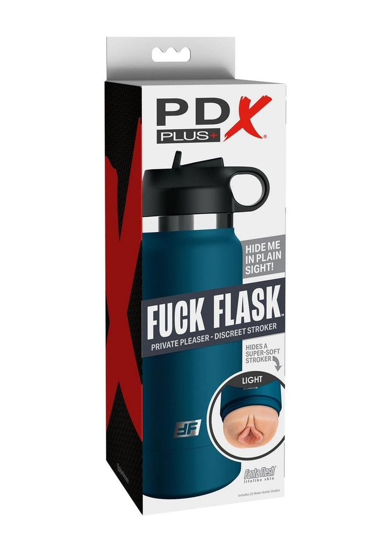 Pdx Plus Fuck Flask Private Pleaser Pussy Stroker - Blue/Vanilla