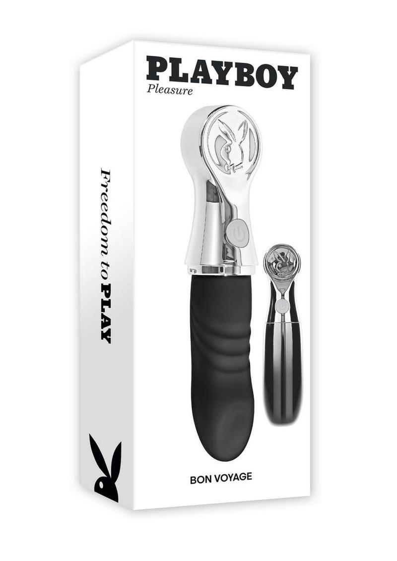 Playboy Bon Voyage Rechargeable Silicone Vibrator - Gray/Grey