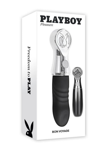Playboy Bon Voyage Rechargeable Silicone Vibrator - Gray/Grey