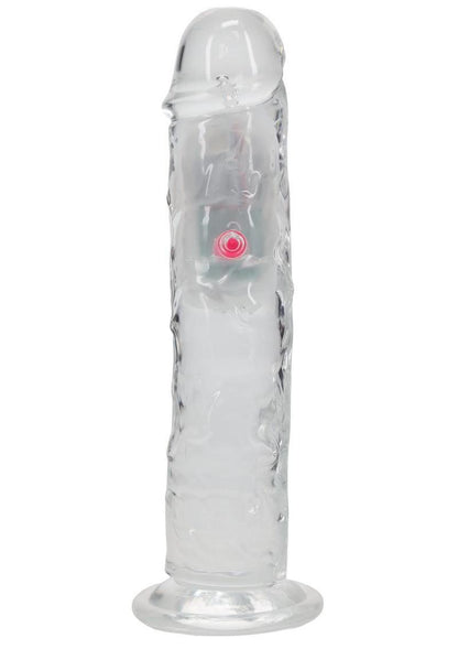 Realrock Vibrating Led Wireless Rechargeable Remote Control Straight Cock - Clear - 8in