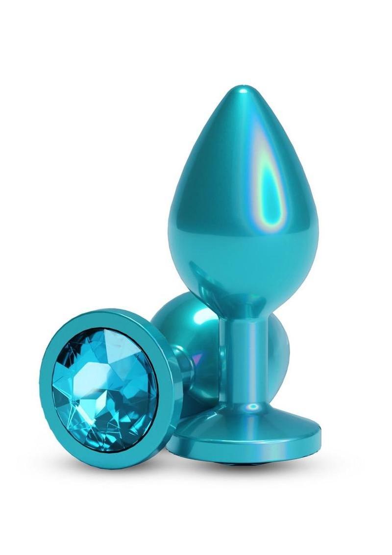 Rear Assets Chrome Anal Plug - Teal - Medium