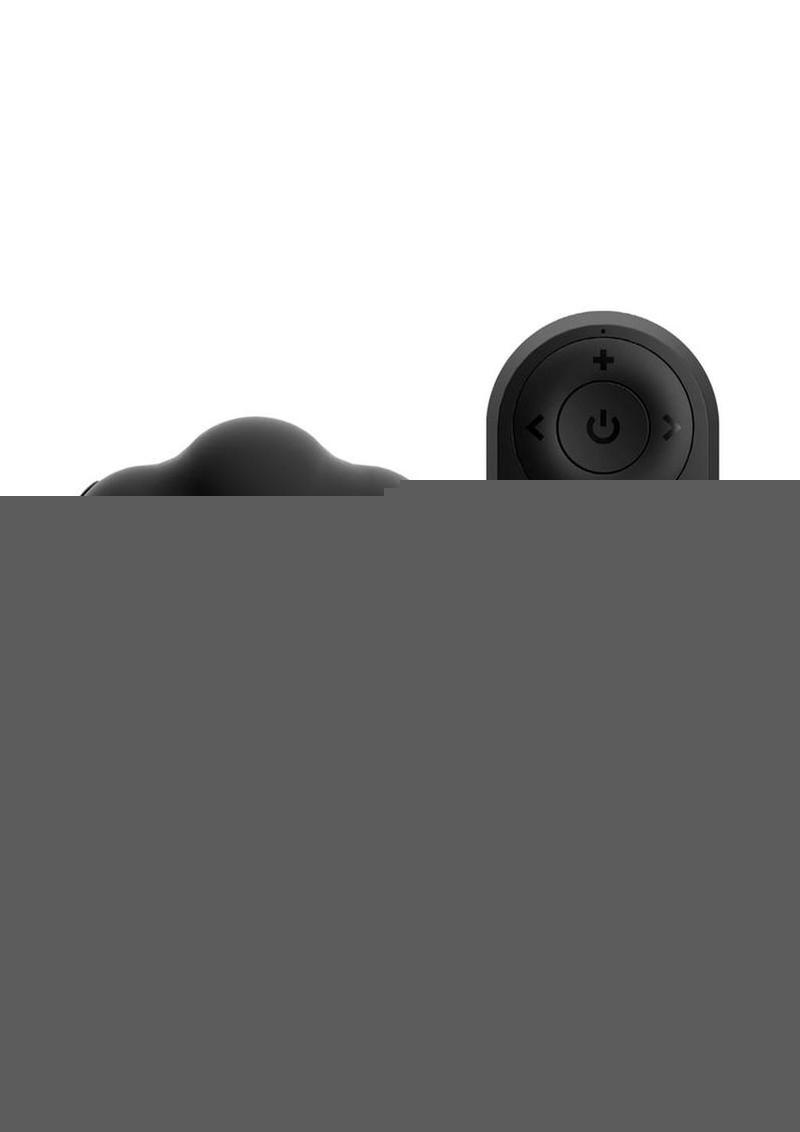 Renegade Rocket Ring Rechargeable Silicone Cock Ring and Ball Stretcher with Remote Control - Black