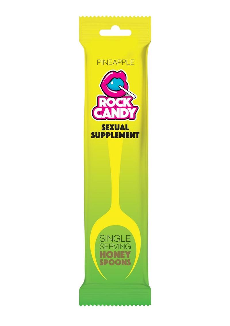 Rock Candy Honey Spoons Unisex Sexual Supplement Pineapple - 24 Packs Per Display