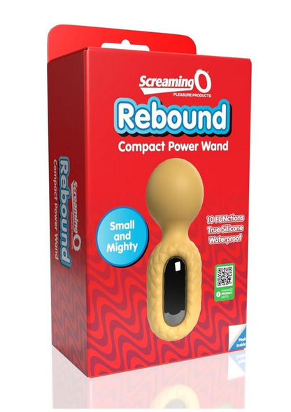 Screaming O Rebound Rechargeable Silicone Compact Power Wand - Bumblee - Yellow