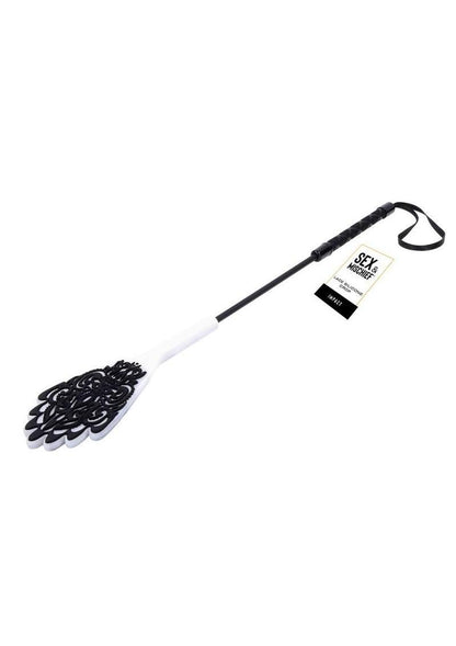 Sex and Mischief Lace Silicone Crop - Black/Silver