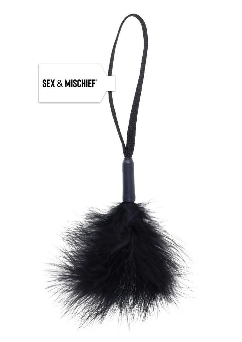 Sex and Mischief Peaches N Creame Wrist Feather Tickler - Black