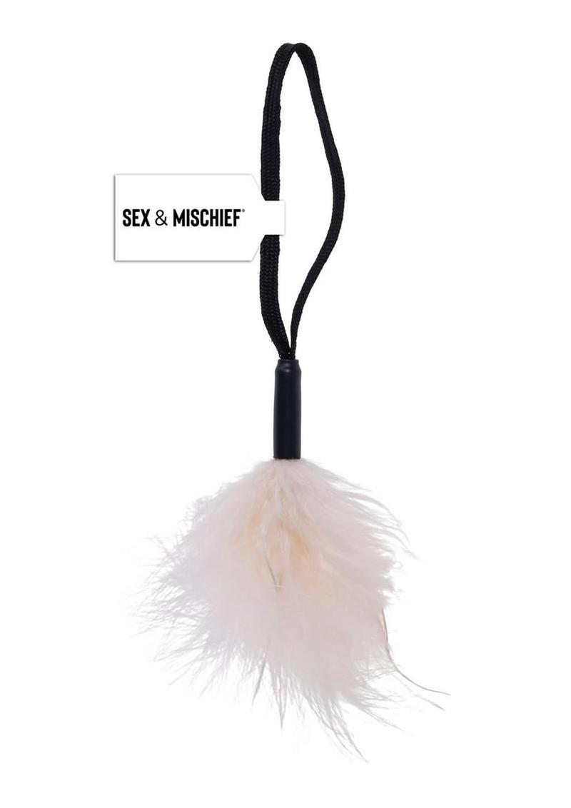 Sex and Mischief Peaches N Creame Wrist Feather Tickler - Black/Vanilla