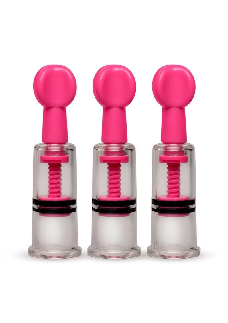 Size Matters Maxtwist Clit and Nipple Triple Sucker - Pink - Set
