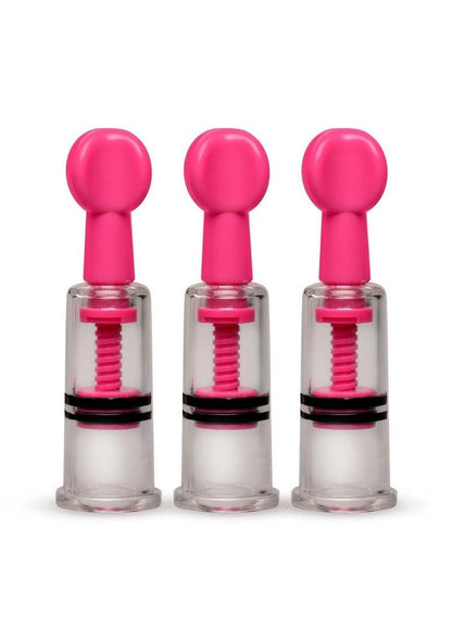 Size Matters Maxtwist Clit and Nipple Triple Sucker - Pink - Set