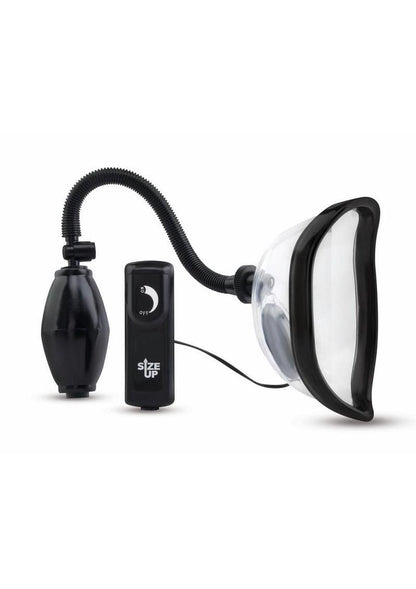 Size Up Classic Vibrating Pussy Pump - Black/Clear